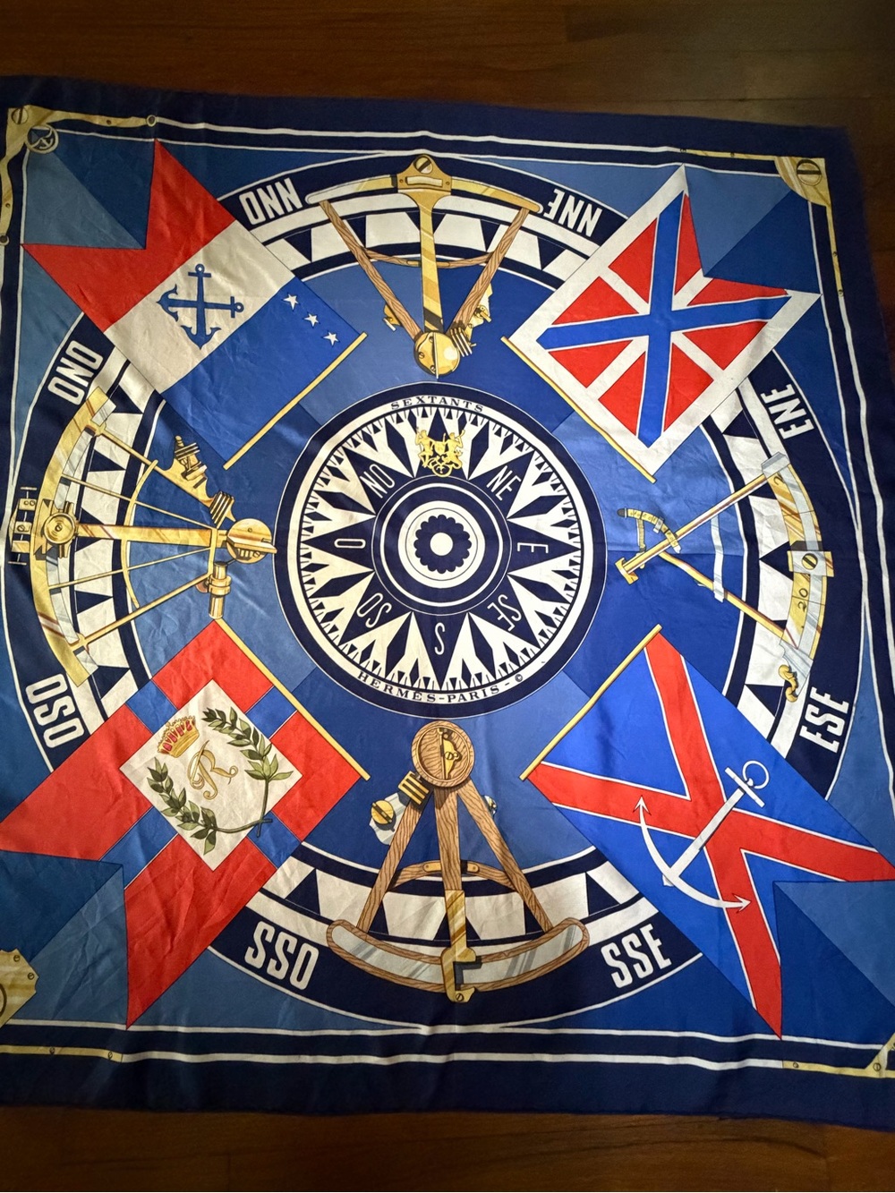 Hermes Sextants Silk Scarf Carre.
